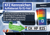 Kennzeichen Nummernschild Aufkleber, EU Feld inkl....