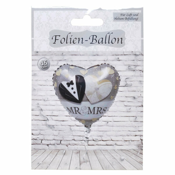 Folien-Ballon "Mr. & Mrs.", herzförmig