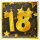 Servietten "18", 20-tlg., schwarz/gold