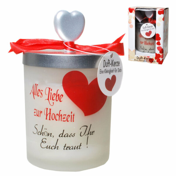 Windlicht "Zur Hochzeit" mit Duftkerze