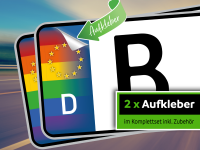 2 Nummernschild Aufkleber, EU Feld Rainbow, inkl. Starter-Set