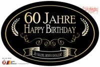 „60 Jahre - Happy Birthday“ Aufkleber...