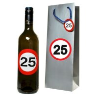 Flaschen-Tasche "25" mit 2 Aufklebern