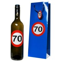 Flaschen-Tasche "70" mit 2 Aufklebern