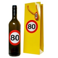Flaschen-Tasche "80" mit 2 Aufklebern