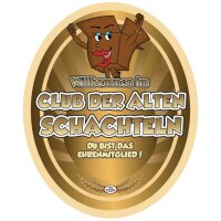 Bier-Etikett "Club der alten Schachteln", 2-tlg