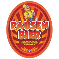 Bier-Etikett "Pausen-Bier", 2-tlg.