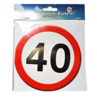 Glückwunsch-Karte "40" mit Umschlag