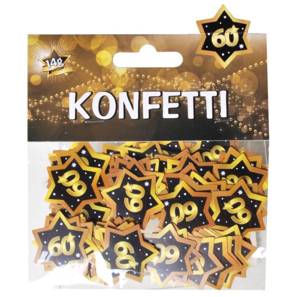 Konfetti "60", schwarz/gold