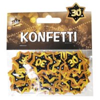 Konfetti "30", schwarz/gold