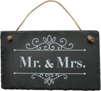 Schiefertafel Motiv "Mr & Mrs"