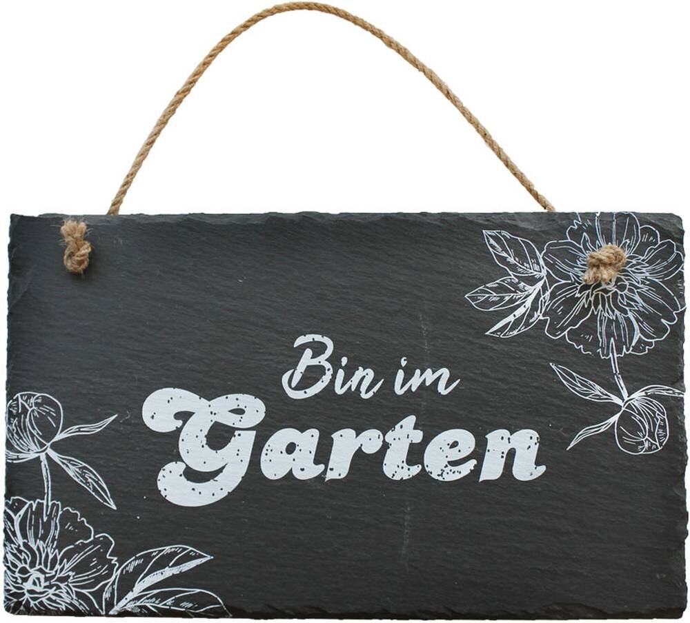 Schiefertafel Bin im Garten, 9,99