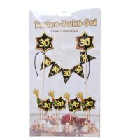 Torten-Deko-Set "30", schwarz/gold