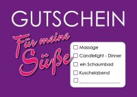 Gutscheinkarte "Für meine Süße"