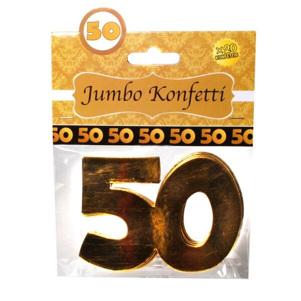 Jumbo Konfetti "50", gold