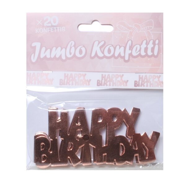 Jumbo Konfetti "Happy Birthday", roségold