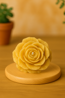 Rosenkerze  aus 100% natürlichem Bienenwachs