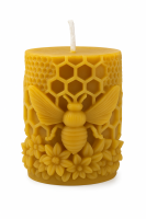 Handgemachte Bienenwachskerze mit Biene – 100 % reines Bienenwachs aus eigener Imkerei, detailreiches 3D-Design, natürliche Dekokerze & Geschenkidee – 180 g