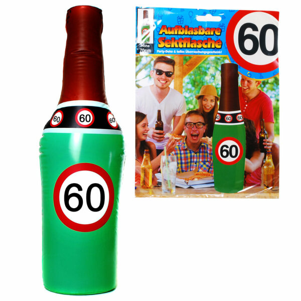 Aufblasbare Sektflasche „60“