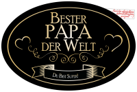 „Bester Papa der Welt“ Aufkleber Sektflasche...
